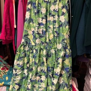 Floral Green and Blue Skirt